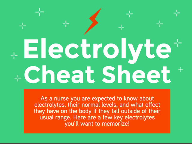 Electrolyte Cheat Sheet
