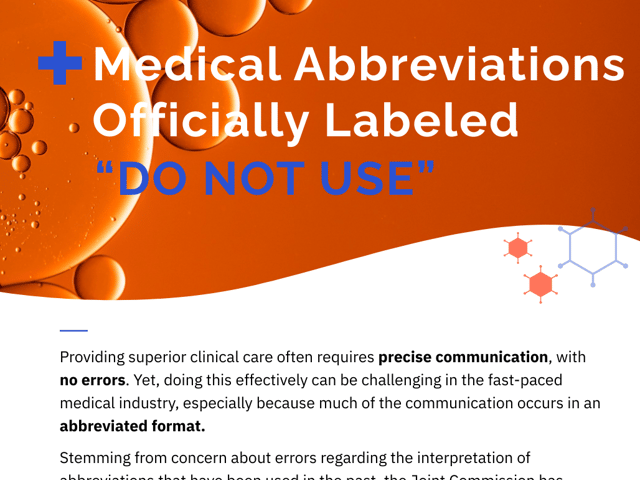 Medical Abbreviations Officially Labeled "DO NOT USE"