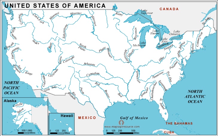 19 map western u s rivers